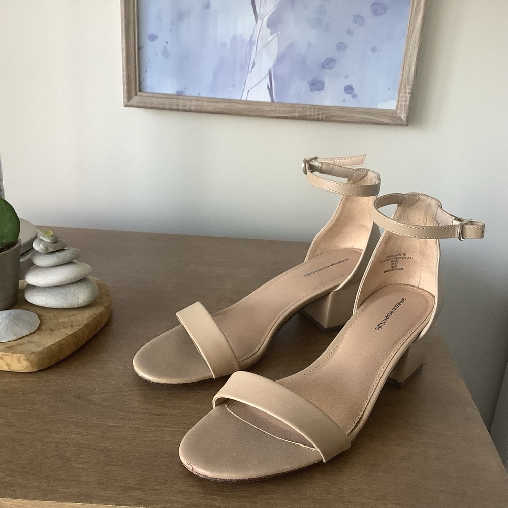 Perfect for a special occasion! Elegant Beige Ankle Strap Sandals. Worn once…